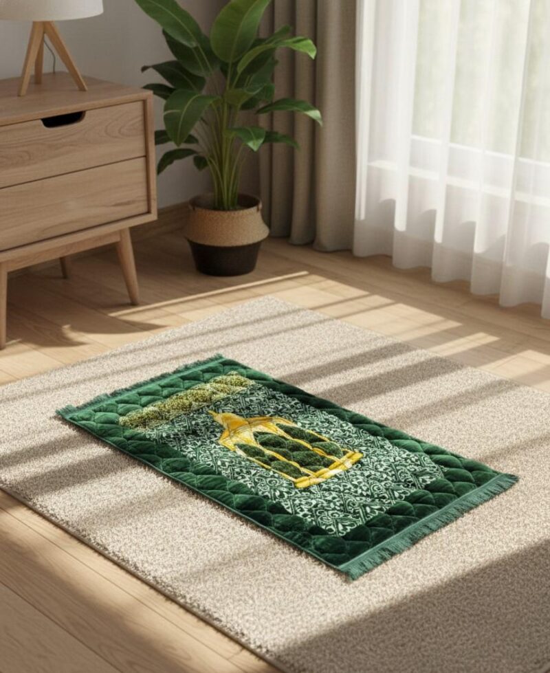 Dark Green Velvet Prayer Mat – Jumbo