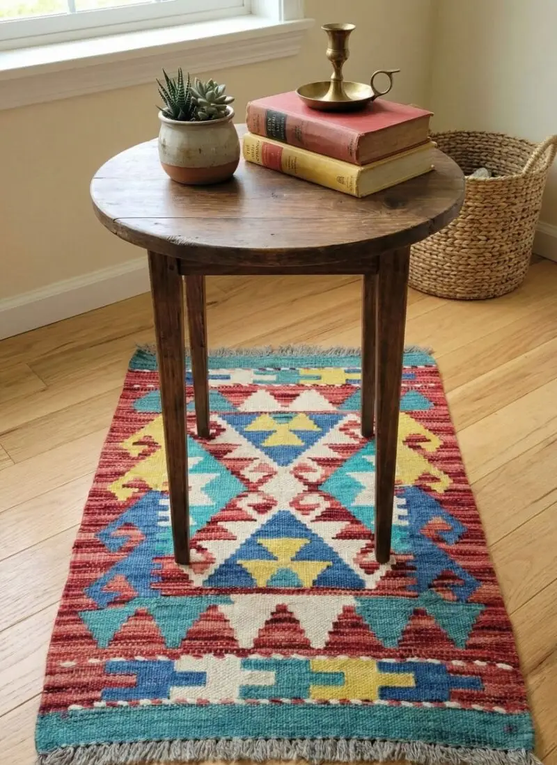 Multicolor Tribal Kilim Mini Rug (1.5x2 ft)